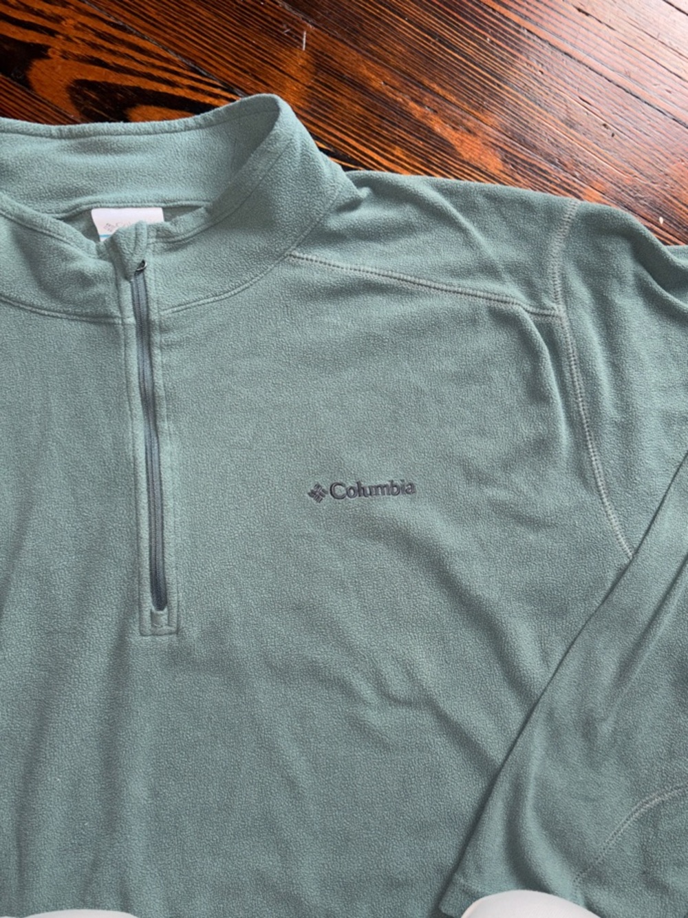 Columbia Men's Sage Green Quarter-Zip Fleece Pullover XXL